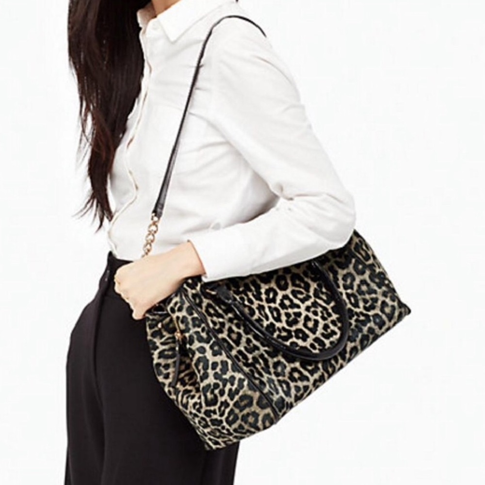 🆕 Kate Spade NY Chateau Hills Sloan, Grey Leopard - Picture 4 of 5